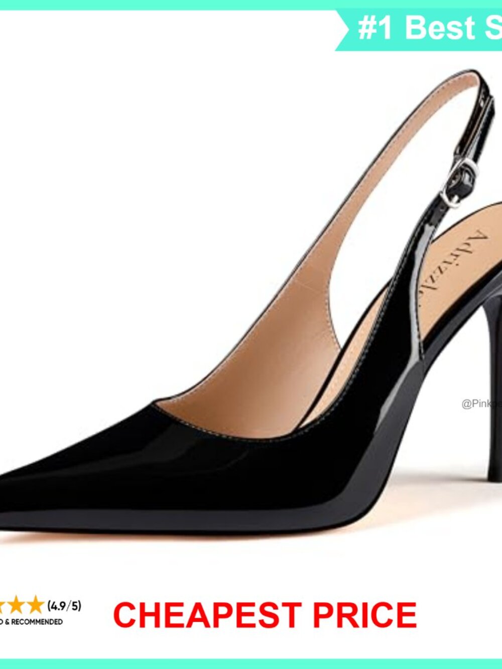 Slingback Stiletto High Heels Pointed Toe Pumps Adjustable Buckle Formal